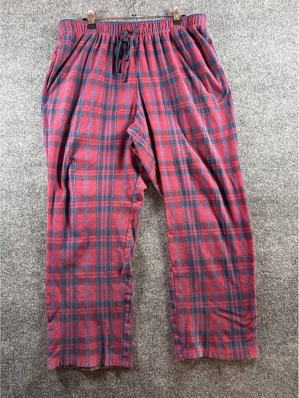 Nautica Sleepwear Men’s Large Red Blue Plaid Flannel Pajama Pants